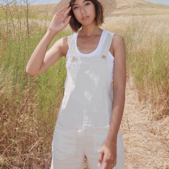 MATE the Label Pants - Mate the Label Maya Linen Overalls Pants Size Small